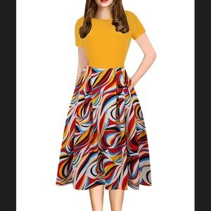 Beautiful Plus Fit and Flare Dress with Pockets